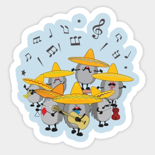 Mariachi hedgehogs Sticker